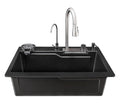 Metlux Smart Waterfall Kitchen Sink Quartz Material Black 30x20x9 Inchs